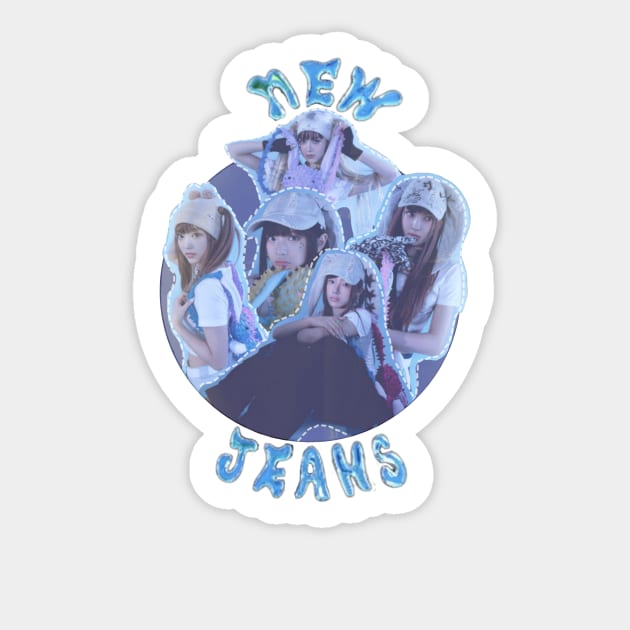 NewJeans blue cute graphic design Sticker by cebelcamaja